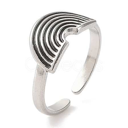304 Stainless Steel Enamel Open Cuff Rings for Women RJEW-F166-51P-01-1