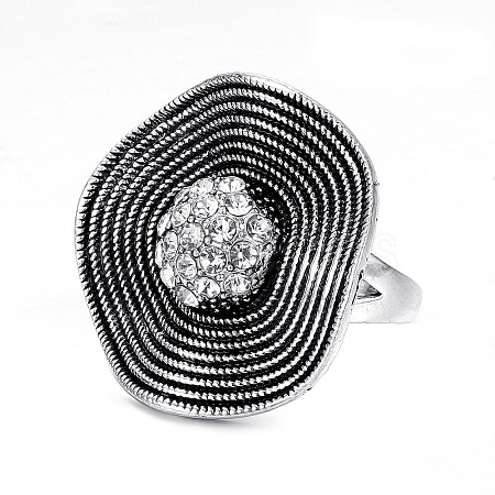 Alloy with Crystal Rhinestone Finger Rings FS-WG47CCC-06-1