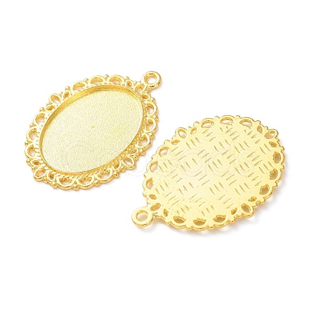 Tibetan Style Oval Alloy Pendant Cabochon Settings TIBEP-Q054-44G-NR-1