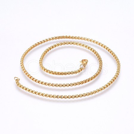 304 Stainless Steel Box Chain Necklaces NJEW-F227-09G-06-1