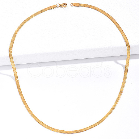 201 Stainless Steel Herringbone Chain Necklace for Women NW8434-1-1