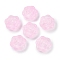 Transparent Spray Paint Glass Beads, Rose, Pink, 15x15x8mm, Hole: 1.2mm