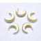 Natural Yellow Shell Cabochons, Moon, 32~37x30~33x2~8mm