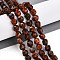 Dyed Natural Sesame Jasper Beads Strands, Faceted, Star Cut Round Beads, Chocolate, 7~8x6~7.5x6~7.5mm, Hole: 1mm, about 48~49pcs/strand, 14.17~15.35''(36~39cm)