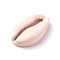 Baking Painted Alloy Beads, Cowrie Shell Shape, Lavender Blush, 19.4x12.5x5mm