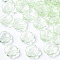 Transparent Spray Painted Imitation Jade Glass Beads, Flower, Light Green, 15x15x6mm, Hole: 1.2mm