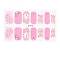 Full Cover Nail Stickers, 3D Nail Decals, Self-Adhesive, with Glass & Rhinestone & Plastic, for Nail Tips Decorations, Pearl Pink, 24x8.5~15mm, 24pcs/sheets