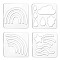 Acrylic Earring Handwork Template, Card Leather Cutting Stencils, Square, Clear, Weather Pattern, 152x152x4mm, 4 styles, 1pc/style, 4pcs/set