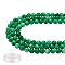 DIY Jewelry Bracelet Making Kits, 3 Strands 8mm Dyed Round Natural White Jade Beads and Flat Elastic Thread, Medium Sea Green, 8mm, Hole: 1mm, about 49pcs/strand, 15.16''(38.5cm), 3strands/set