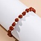 Natural Red Jasper Beaded Bracelets for Women, Nuggets, with 201 Stainless Steel Findings, 7-1/2 inch(19.2cm)