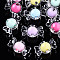 Transparent Acrylic Beads, Bead in Bead, Candy, Mixed Color, 11.5x21x12mm, Hole: 3mm