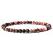 4mm Round Natural Rhodonite Beads Bracelet for Men, European and American Retro Simple Versatile Stretch Bracelets, 7-1/2 inch(19cm)