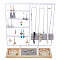 Removable Wood Jewelry Display Tray with Iron Jewelry Organizer Holder for Earrings Rings, Bracelets, Necklaces Storage, White, Finished Product: 30x9.6x35.4cm