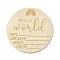 Wooden Hello World Baby Photo Props, Birth Announcement Plaques, Wooden Growth Milestone Signs, Flat Round, 9.9x0.3cm