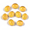 Glass Cabochons, Changing Color Mood Cabochons, Oval, Yellow, 12x10x6.5mm