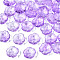 Transparent Spray Painted Glass Beads, with Glitter Powder, Two Tone, Flower, Lilac, 15x15x6mm, Hole: 1.2mm