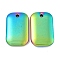 Electroplated Synthetic Non-Magnetic Hematite Pendants, Rectangle Charms, Rainbow Plated, 34x21.5x5mm, Hole: 2.8mm