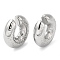 Non-Tarnish 304 Stainless Steel Cuff Earrings, Non Piercing Earrings, Round, Stainless Steel Color, 29.5x30x10mm