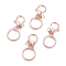 Iron Alloy Lobster Claw Clasp Keychain, Rose Gold, 68x30mm