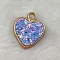 Plastic Pendants, with Glitter Sequin, Heart, Blue, 22x18.5x3mm