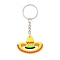 Cartoon PVC Plastic Keychain, for Mexican Holiday Party Decoration Gift Keychain, Sombrero Charms, Hat Pattern, 9cm, Pendant: 32x45.5x3.5mm