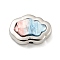 Alloy Resin Pendants, Two Tone Cloud Charms, Silver, 11.5x16x6mm, Hole: 1.2mm