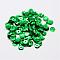 Plastic Paillette Beads, Semi-cupped Sequins Beads, Center Hole, Green, 12x0.5mm, Hole: 1mm