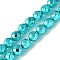 Electroplated Synthetic Non-magnetic Hematite Beads Strands, Round, Faceted, Dark Turquoise, 6x5.5mm, Hole: 1mm, about 68~72pcs/strand, 15.59~15.98''(39.6~40.6cm)