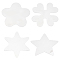 Gorgecraft 4Pcs Plastic Thread Holder Card, Thread Winding Boards, Clover & Flower & Star Shape, for Cross-Stitch, Clear, 11.5~13x13x0.25cm, 1pc/style