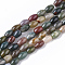 Natural Indian Agate Beads Strands, Oval, 6~7x4.5mm, Hole: 0.8mm, about  61~64pcs/Strand, 15.75 inch(40 cm)