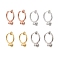 8Pcs 4 Colors Brass Clip-on Hoop Earring Converters Findings, for Non-pierced Ears, Mixed Color, 18x13mm, Hole: 0.8mm, 2pcs/color, 8pcs/box