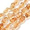 Natural Citrine Beads Strands, with Glass Seed Beads, Nuggets, 14~26x10~16x8~10mm, Hole: 1.4mm, about 24~26pcs/strand, 14.57~15.75''(37~40cm)