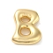 Brass Pendant, Real 18K Gold Plated, Letter B, 23.5x18x6.5mm, Hole: 3.2x2mm