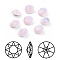 Pointed Back & Back Plated K9 Glass Rhinestone Cabochons, Grade A, Faceted, Flat Round, Rose Water Opal, 10x5mm