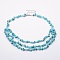 Synthetic Turquoise and Glass Seed Beads Tiered Necklaces, Layered Necklaces, with Brass Findings, 18.8 inch(48cm)