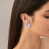 6 Pairs 2 Colors Acrylic C-Shaped Stud Earrings EJEW-GO0002-24-5