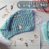 Cat Alloy Enamel Locking Stitch Markers & Needle Cap Set HJEW-NB00142-4