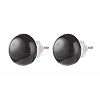Half Round Natural Mixed Gemstone Stud Earrings for Girl Women EJEW-JE04664-3