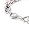 304 Stainless Steel Byzantine Chain Bracelet for Girl Women BJEW-Z011-17P-4