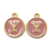 Golden Plated Alloy Enamel Charms X-ENAM-S118-07Y-1
