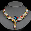 Twist Zinc Alloy Rhinestone & Glass Pendant Necklaces & Stud Dangle Earrings Sets FS-WGA0BF7-02-2