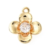 Brass Pave Clear Cubic Zirconia Charms KK-V016-20G-1