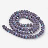 Electroplate Opaque Solid Color Glass Beads Strands EGLA-A034-P6mm-L10-2