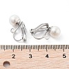 304 Stainless Steel Clip-on Earring Findings with Imitation Pearl Plastic Beaded STAS-H216-03C-P-3