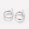 Brass Huggie Hoop Earring Findings KK-L179-04P-2