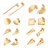 16Pcs 8 Style 304 Stainless Steel Stud Earrings Finding STAS-UN0042-34-1
