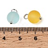 160Pcs Frosted Transparent Glass Charms PALLOY-ME00024-3