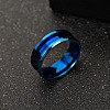 201 Stainless Steel Grooved Finger Ring Settings MAK-WH0007-16L-A-4