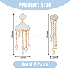 2 Pairs 2 Style Alloy Cloud Chandelier Earrings EJEW-FI0002-24-2
