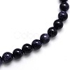 Synthetic Blue Goldstone Round Beads Strands G-O047-11-4mm-1